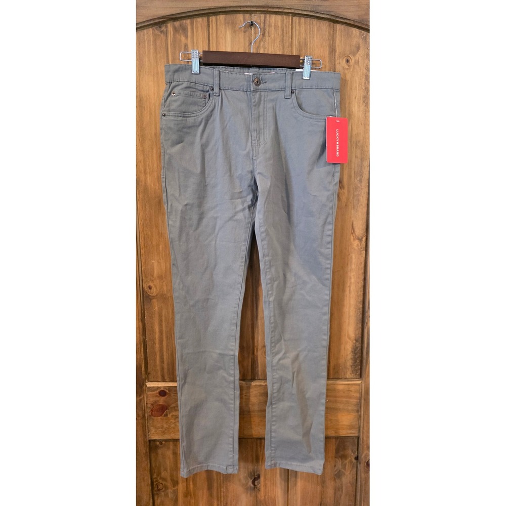 Lucky Brand Pants Womens 20 Grey NEW Brushed Nickel Straight‎ Leg LBFIC00F-012